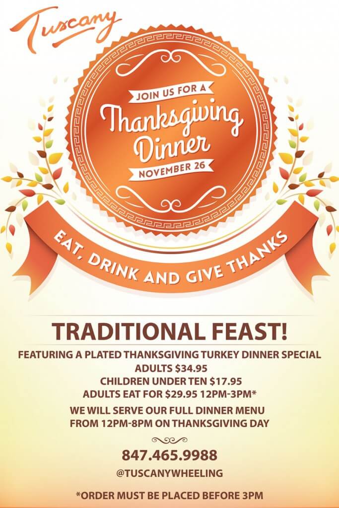 Dine In or Bring Home Tuscany's Thanksgiving Dinner - Phil Stefani ...