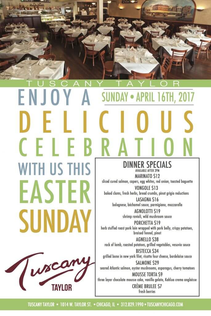 2017 TAYLOR easter poster DINNER SPECIALS 24x36